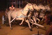 Wax replica of Ben Hur driving a chariot