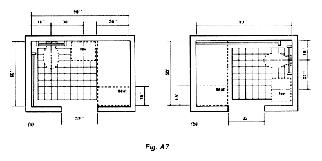 Configurations of Toilet Room with Roll-in 
Shower 