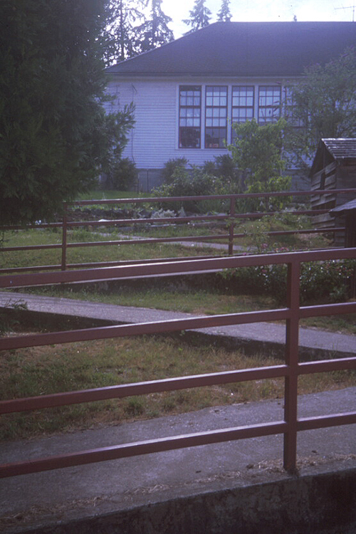 Long zigzag ramp at a school