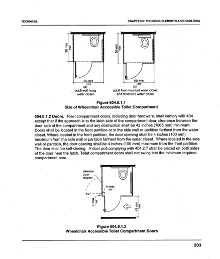 toilet requirements, new ADA guidelines
