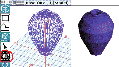 drafted profile transfered to modeling mode