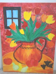 Tulpen in rot, canvas, 18x24 inches small