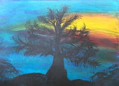 Dunkler Baum, paper 9x12 l