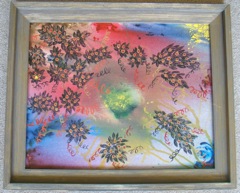 framed, Blumen ueber All 16x20, acrylics