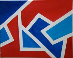 shapes canvas 16x20, acrylics
