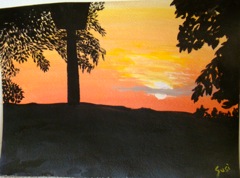 sold, sunset, paper 9x12