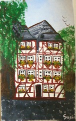 sold, Fachwerkhaus on paper