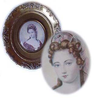 [picture of colonial lady with silver hair]