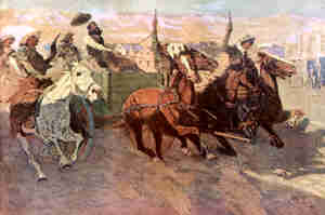 [picture of galloping cowboys]