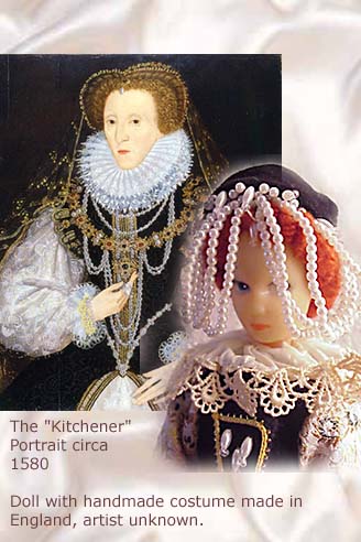 Elizabeth Doll with draped pearls