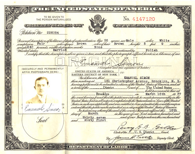 Natualization Certificate